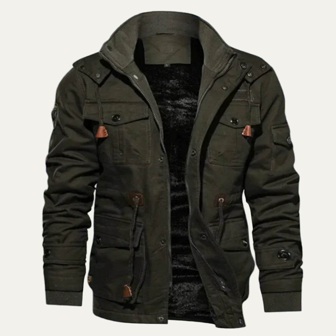 VogeLuxe | Men’s Winter Military Cargo Jacket with Multi Pockets