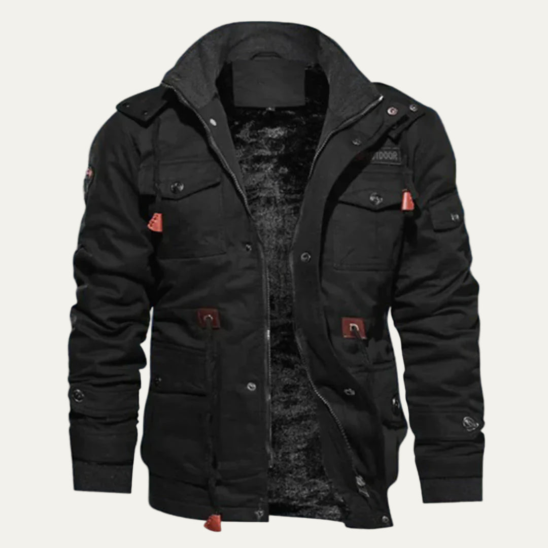 VogeLuxe | Men’s Winter Military Cargo Jacket with Multi Pockets