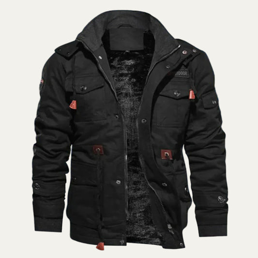 VogeLuxe | Men’s Winter Military Cargo Jacket with Multi Pockets