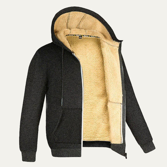VogeLuxe | Men’s Thermal Sherpa Lined Zip Hoodie