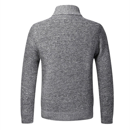 VogeLuxe | Men’s Textured Full Zip High Neck Knit Jacket