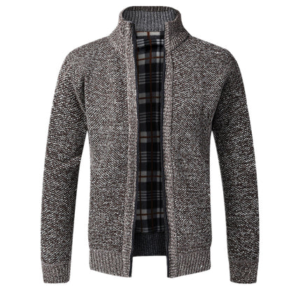 VogeLuxe | Men’s Textured Full Zip High Neck Knit Jacket