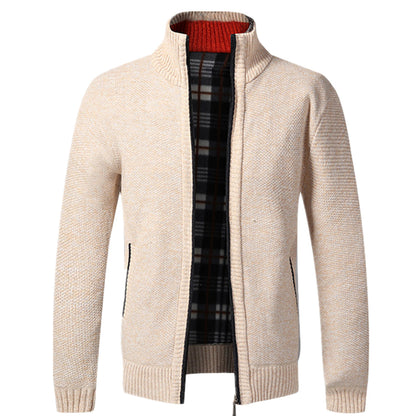 VogeLuxe | Men’s Textured Full Zip High Neck Knit Jacket