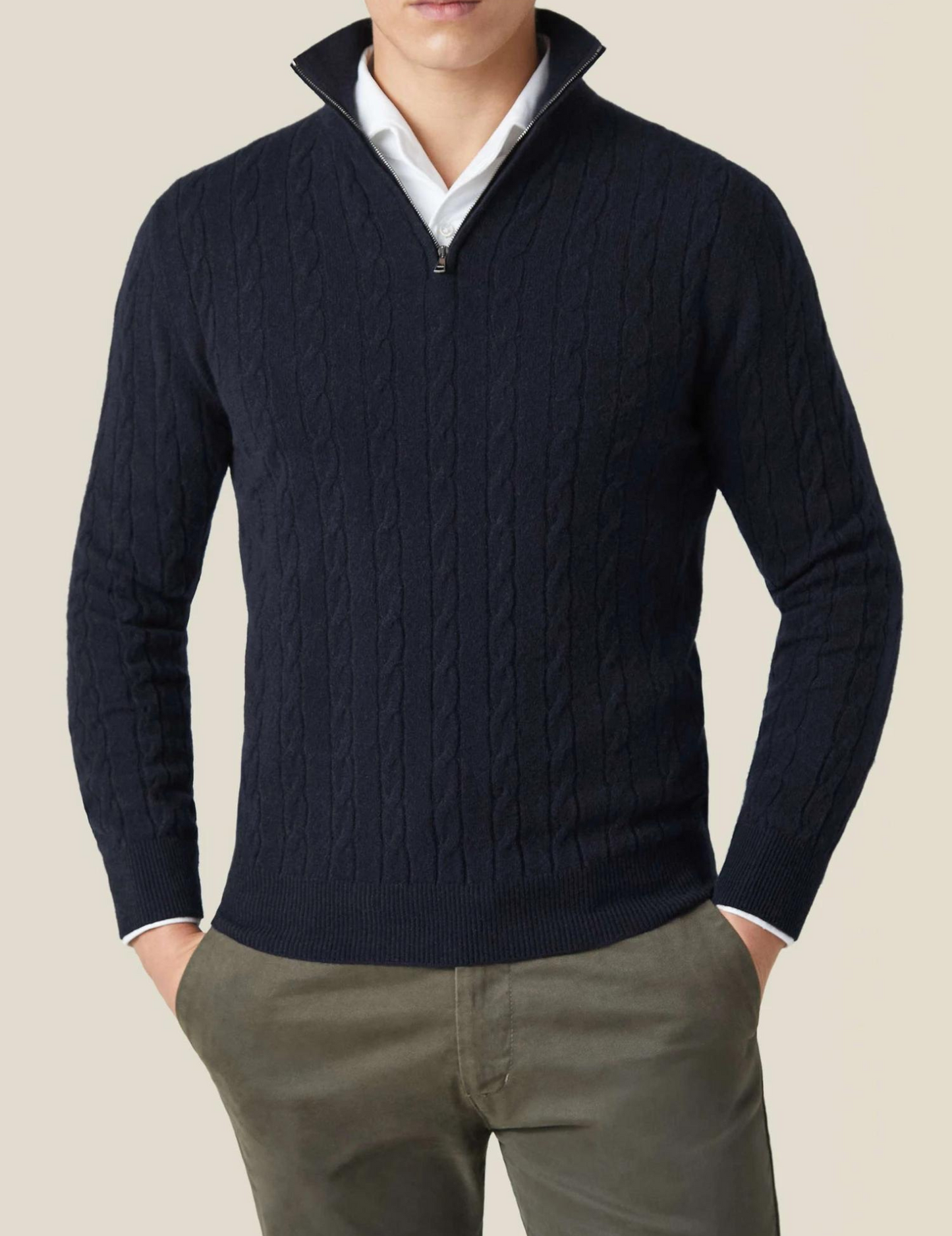Men's Classic Cable Crew Neck Sweater