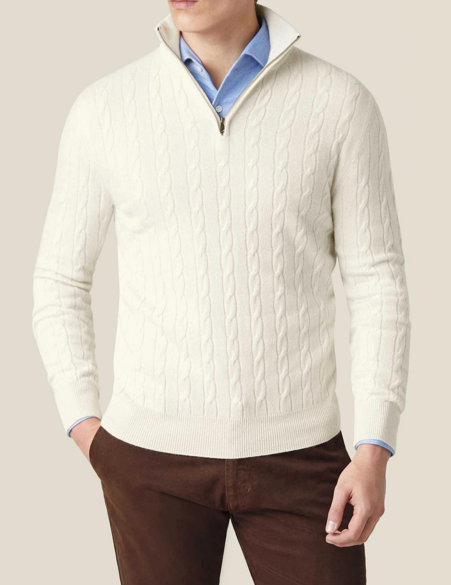 Men's Classic Cable Crew Neck Sweater