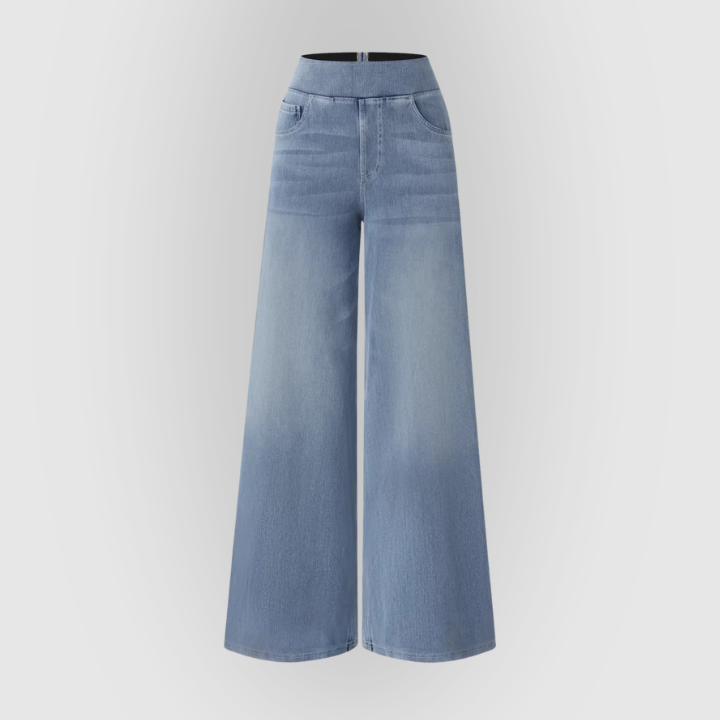 Comfortable High-Waisted Wide Leg Stretch Jeans