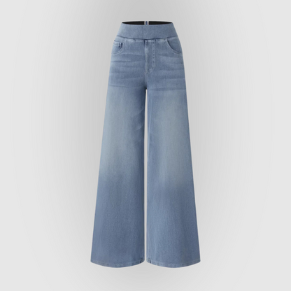 Comfortable High-Waisted Wide Leg Stretch Jeans
