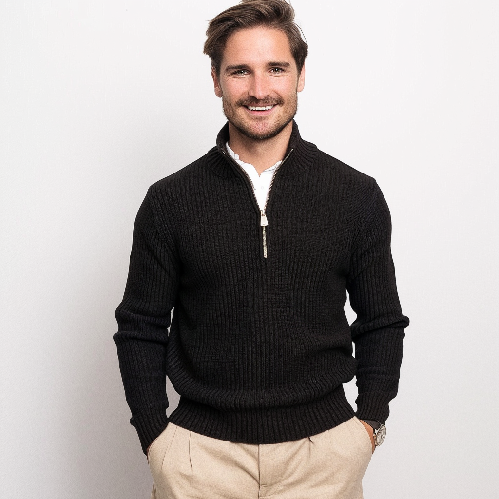 Warm Men's Classic Polo Sweater