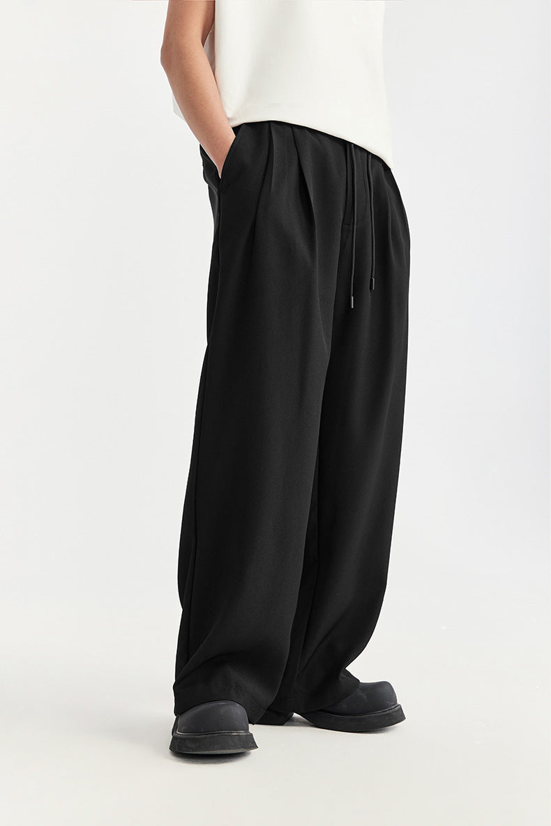 Relaxed Fit Mens Drawstring Trousers - VogeLuxe