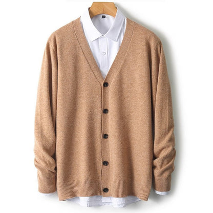 Classic Men's Button Front Crew Sweater