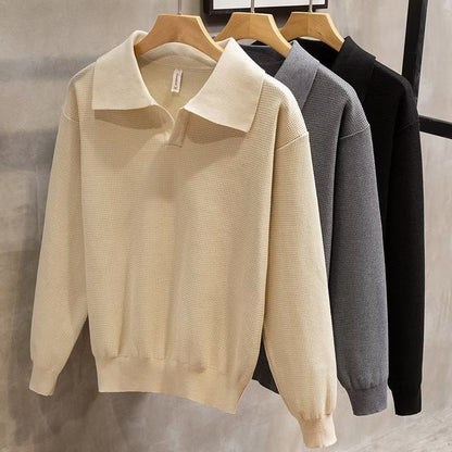Classic Men's Knit Polo Sweater - VogeLuxe