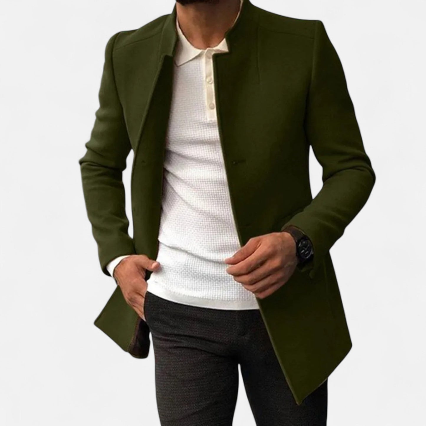 Slim Fit Men's Wool Classic Overcoat