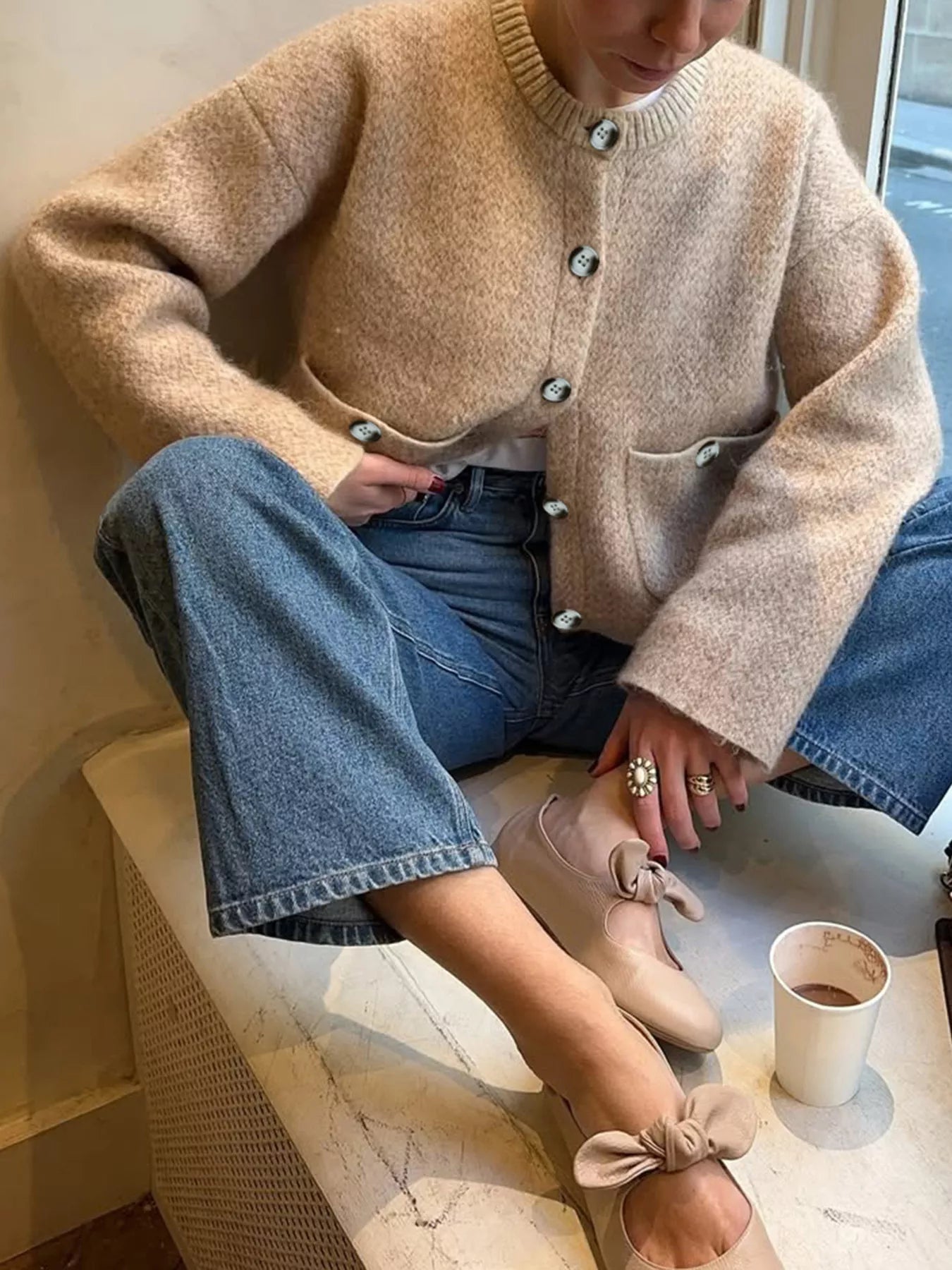 Soft Cable Knit Button Front Sweater - VogeLuxe