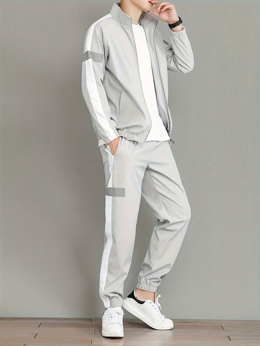 Comfortable Sports Tracksuit Set with Pockets for Men - VogeLuxe