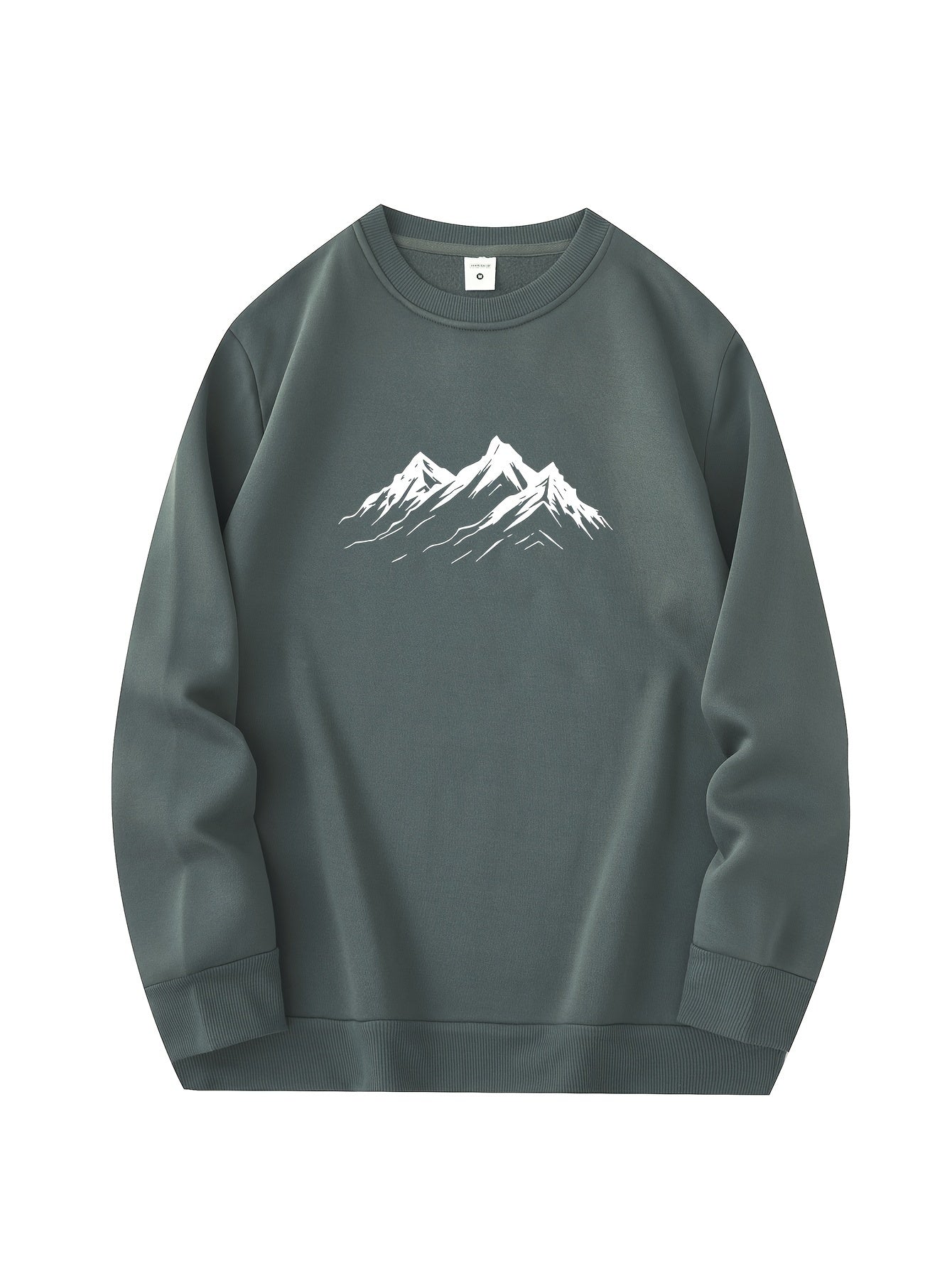 Cozy Men's Winter Sweatshirt with Mountain Design