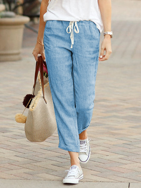 Soft Women's Full Length Casual Trousers Relaxed Fit