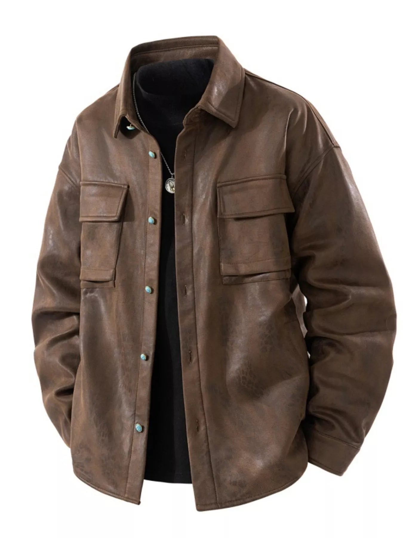 Relaxed Fit Mens Button Down Casual Coat