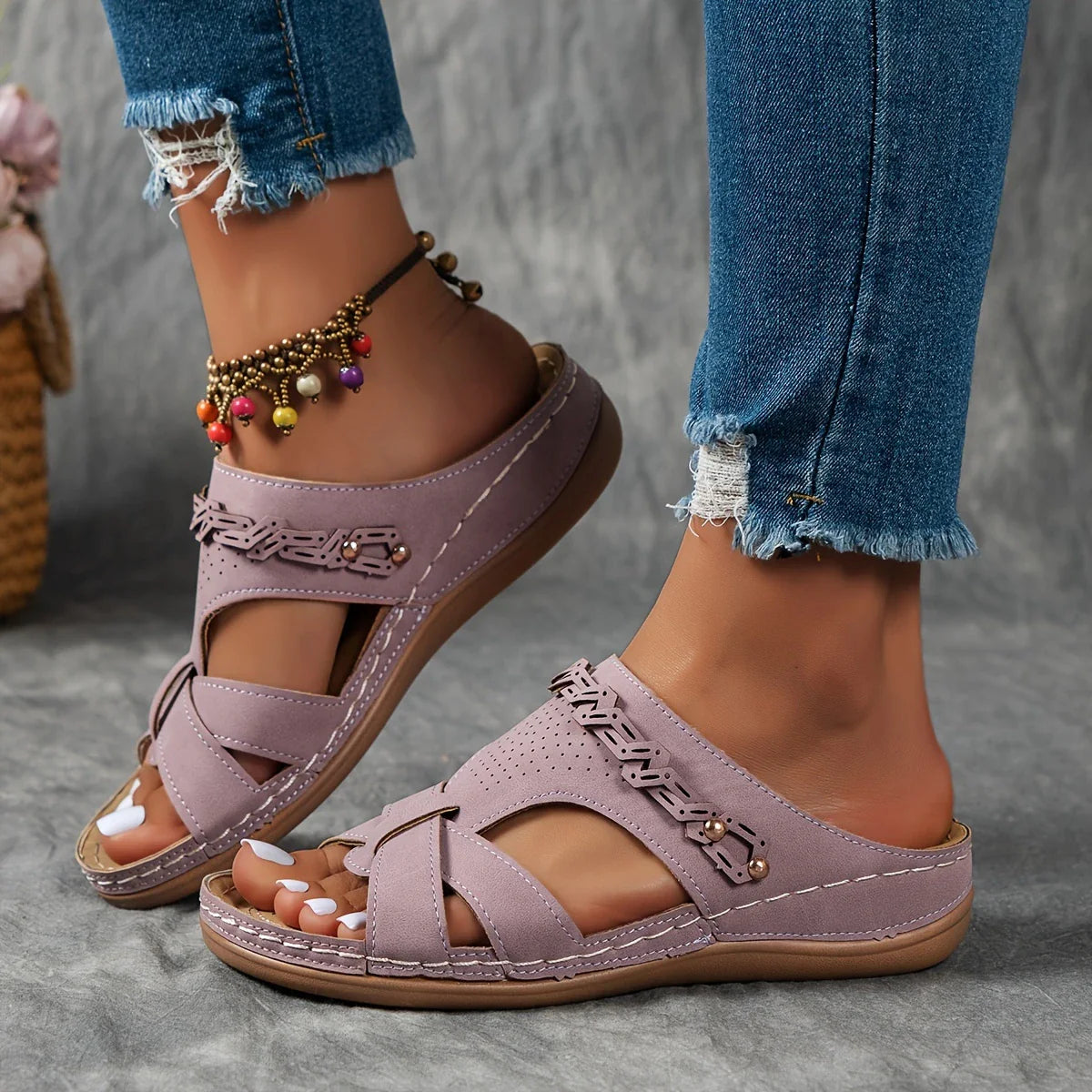 Comfortable Women's Arch Support Slip-On Sandals