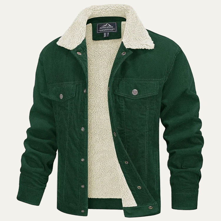 VogeLuxe | Men’s Warm Corduroy Sherpa Lined Trucker Jacket