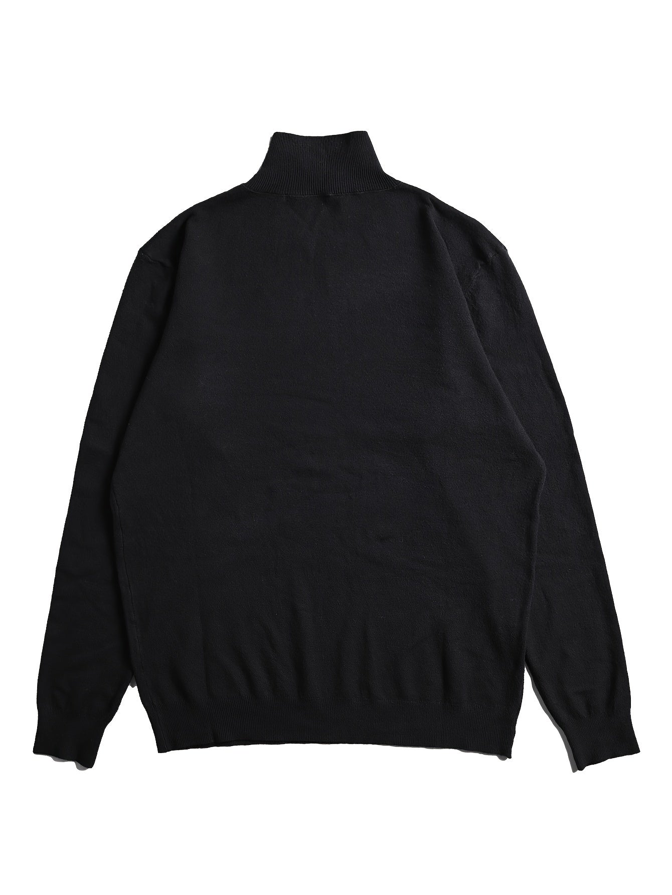 Cozy Men's Black Knit Turtleneck Winter Sweater
