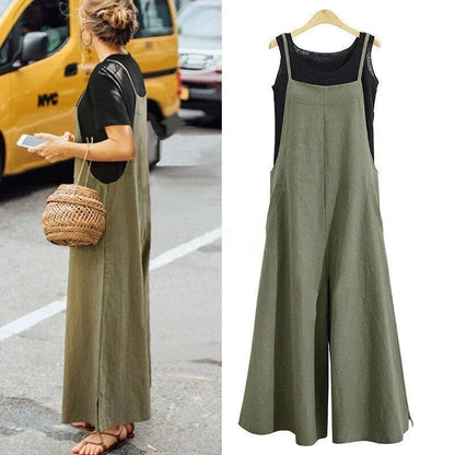 Summer Women's Sleeveless Jumpsuit with Pockets
