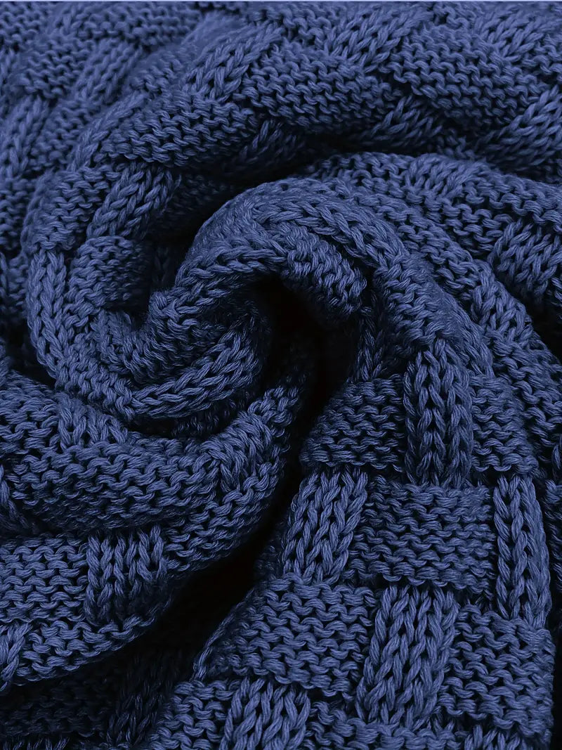 VogeLuxe | Men’s Shawl Collar Textured Knit Pullover Sweater
