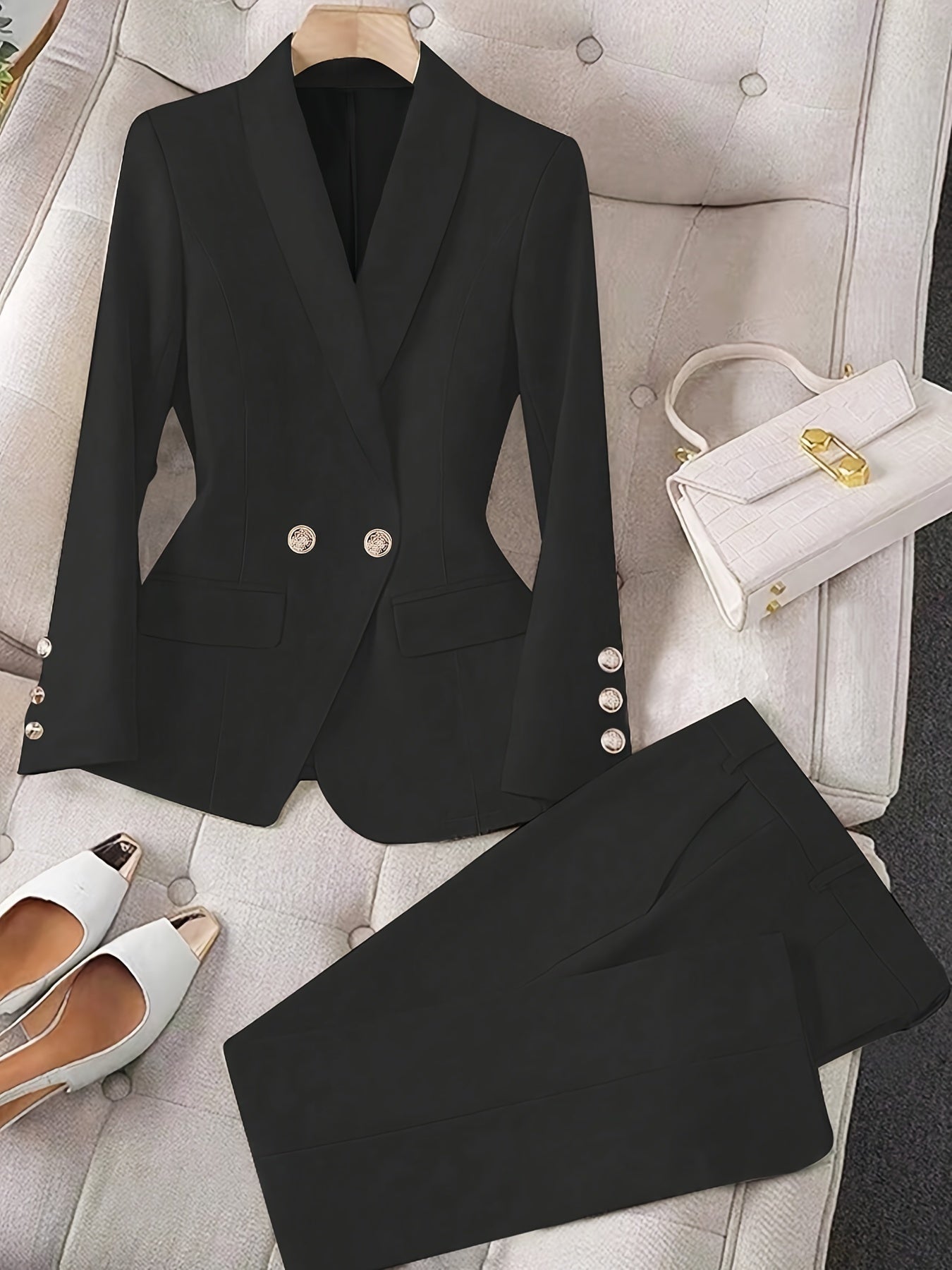 Classic Women's 2 Piece Suit Jacket Set - VogeLuxe