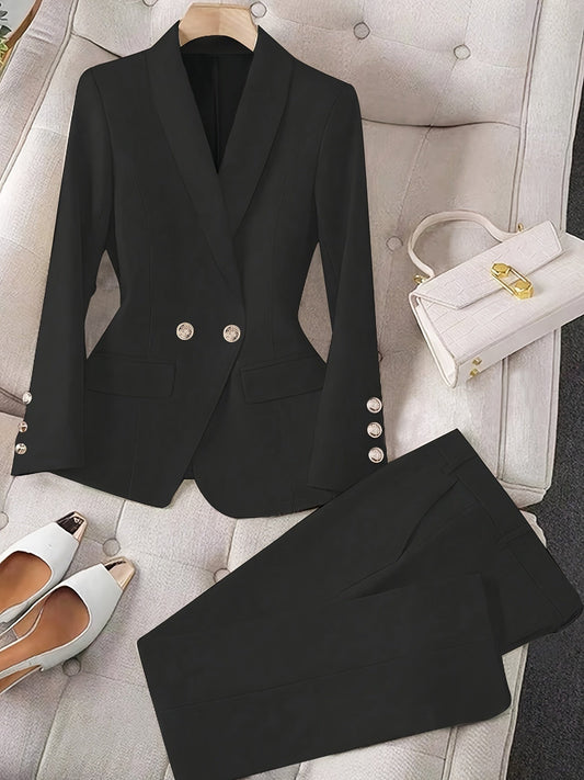 Classic Women's 2 Piece Suit Jacket Set - VogeLuxe