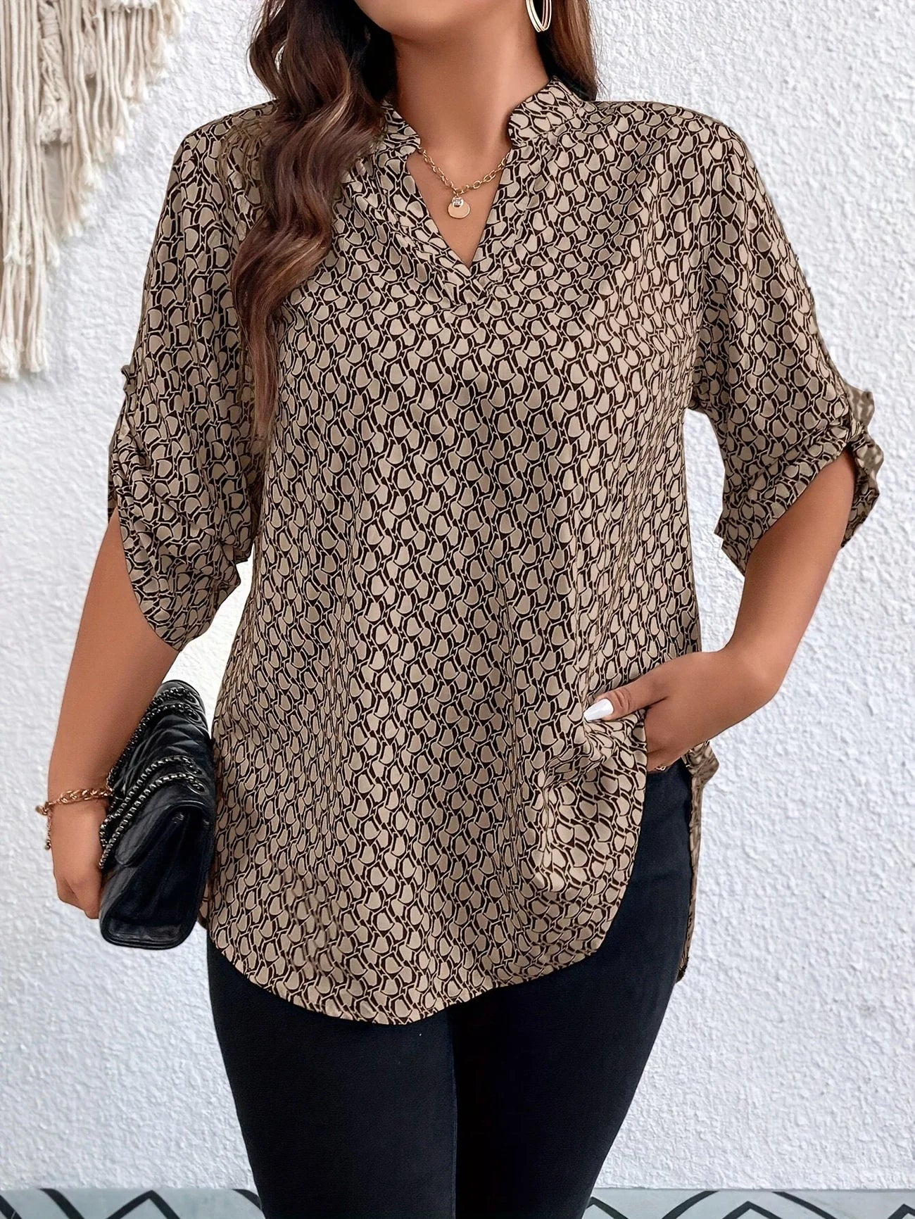 Comfortable Women's Relaxed Fit V-Neck Blouse