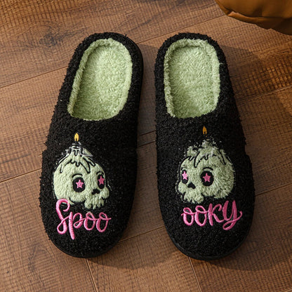 Spooky Skeleton Cozy Foot Slippers