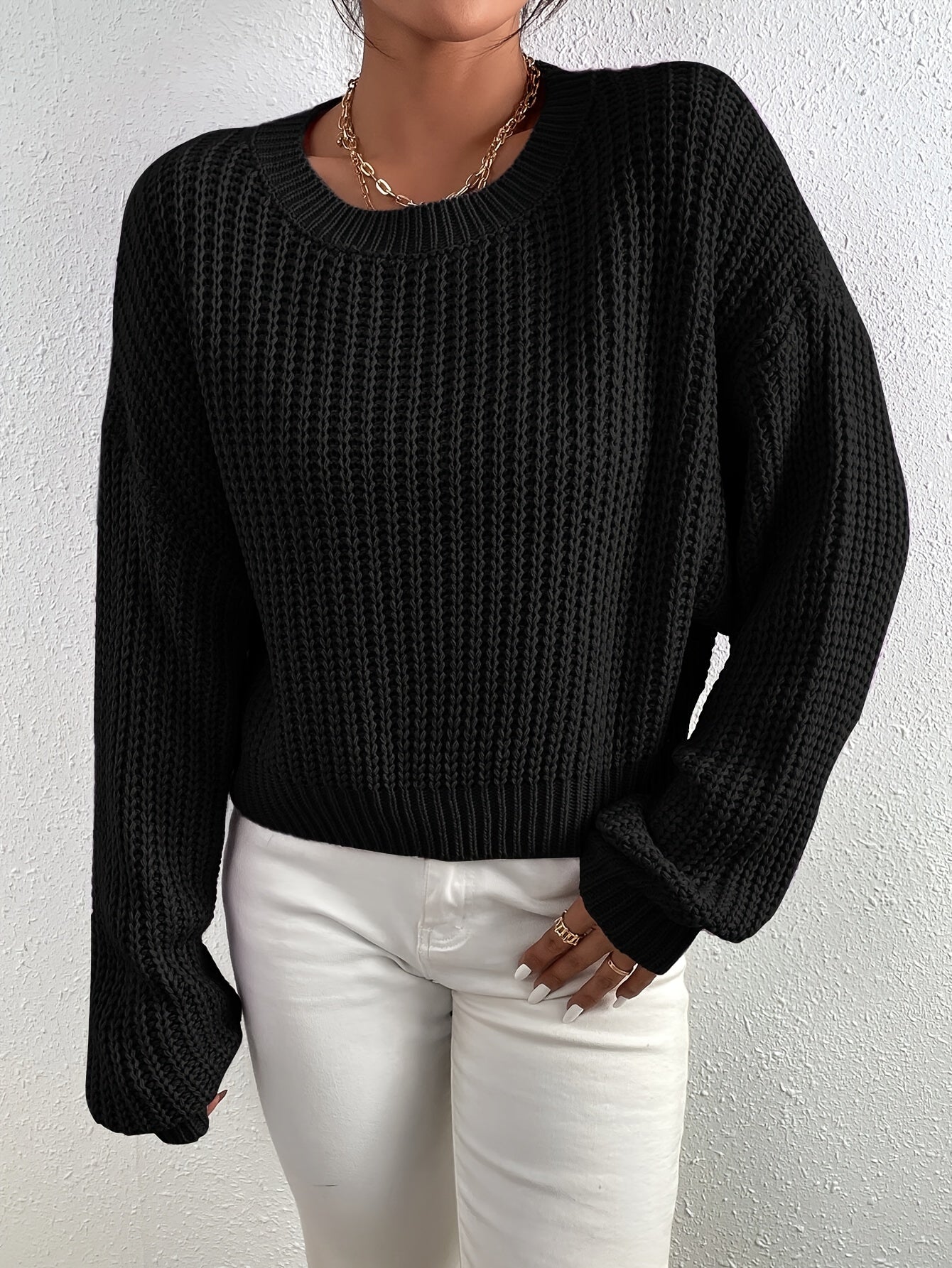 Classic Crew Neck Women's Soft Sweater