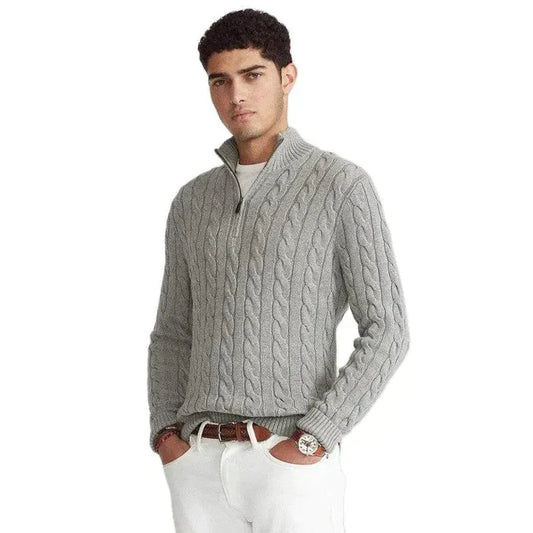 Warm Mens Cable Knit Winter Sweater - VogeLuxe