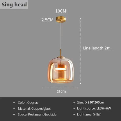 Sleek Glass LED Hanging Light Fixture