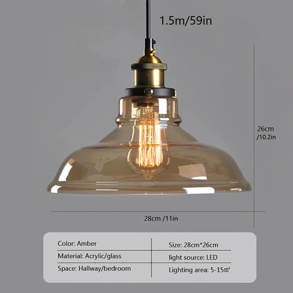 Vintage Glass Drop Light Fixture for Homes