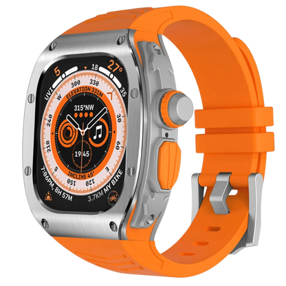Durable Metal Case and Rubber Strap for Apple Watch Ultra