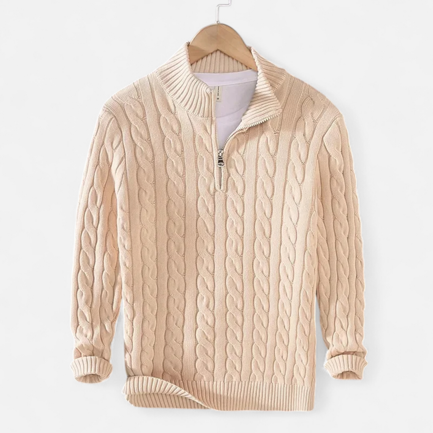 VogeLuxe | Men's Warm Chunky Zip Neck Sweater