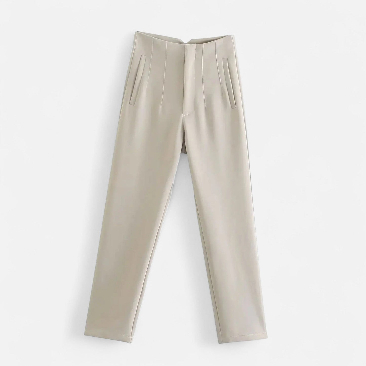 Elegant High Waist Slim Fit Women's Trousers