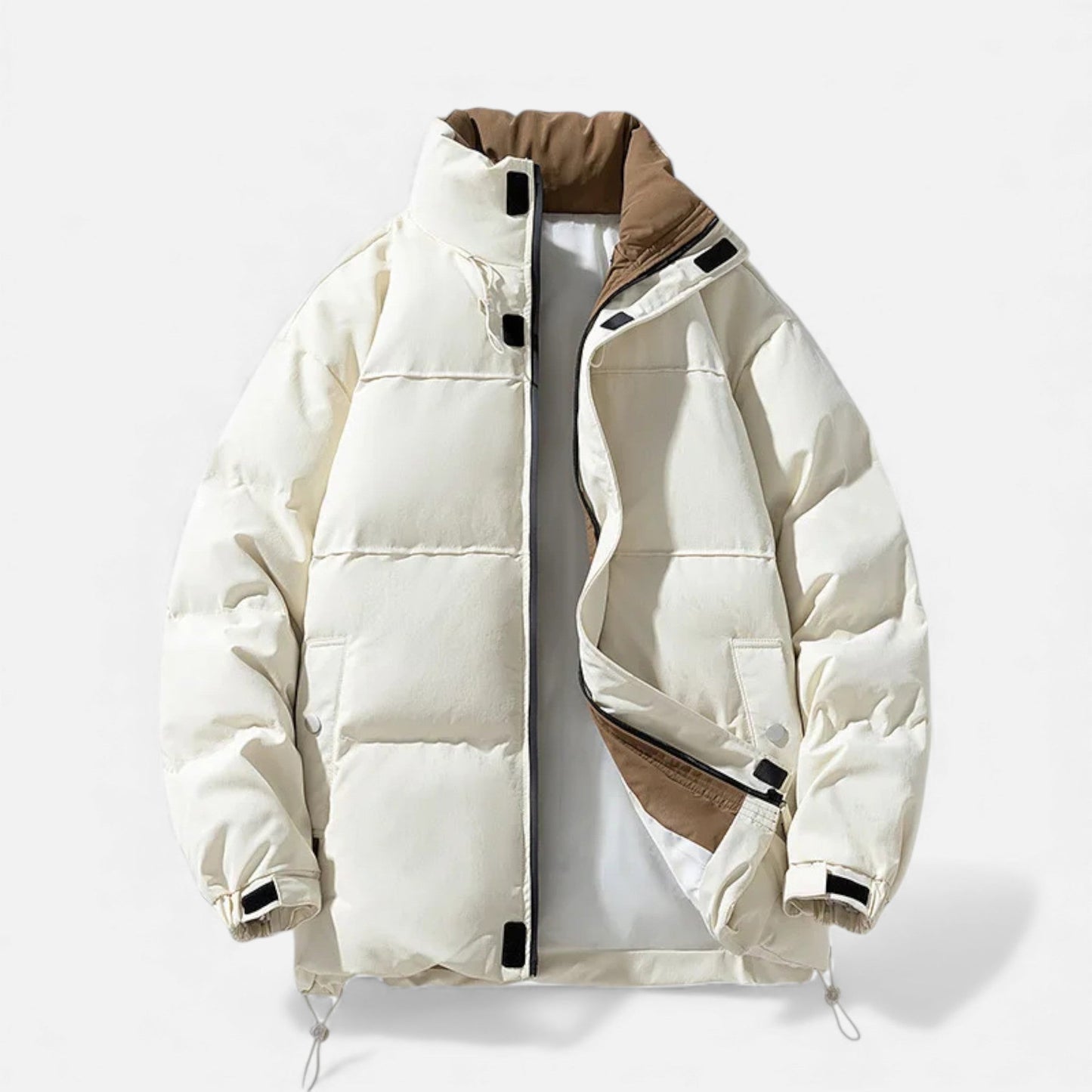 Waterproof Mens Large Parka Jacket with High Collar