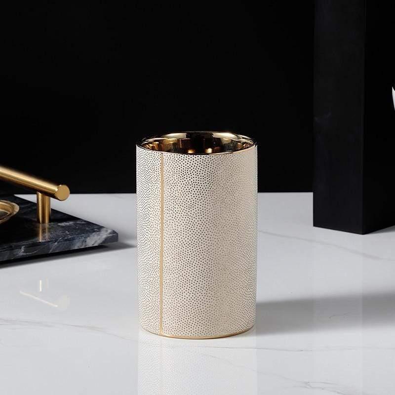 Elegant White Ceramic Bathroom Set