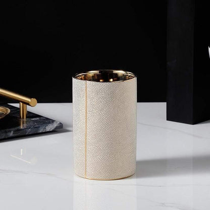 Elegant White Ceramic Bathroom Set