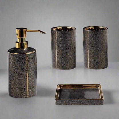 Elegant White Ceramic Bathroom Set