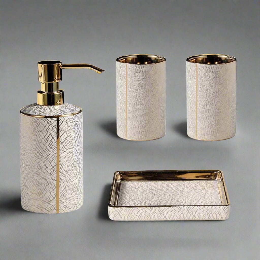 Elegant White Ceramic Bathroom Set