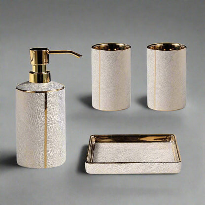 Elegant White Ceramic Bathroom Set