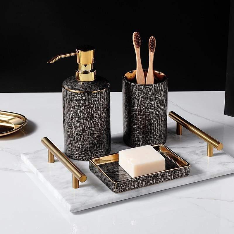Elegant White Ceramic Bathroom Set - VogeLuxe