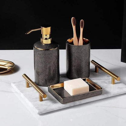 Elegant White Ceramic Bathroom Set - VogeLuxe