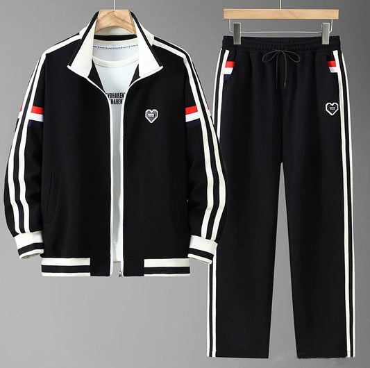 Big Size Crew Neck Sweatshirt & Jogger Pants Set - BritishElegance