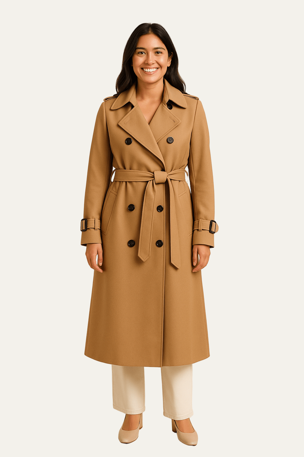 VogeLuxe | Women’s Double Breasted Long Trench Coat