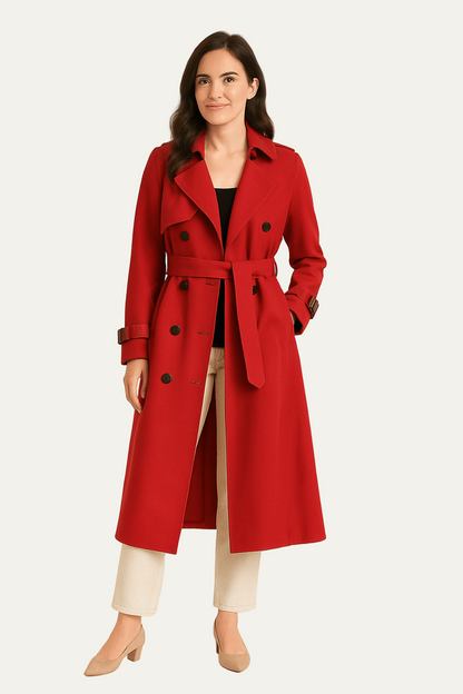 VogeLuxe | Women’s Double Breasted Long Trench Coat