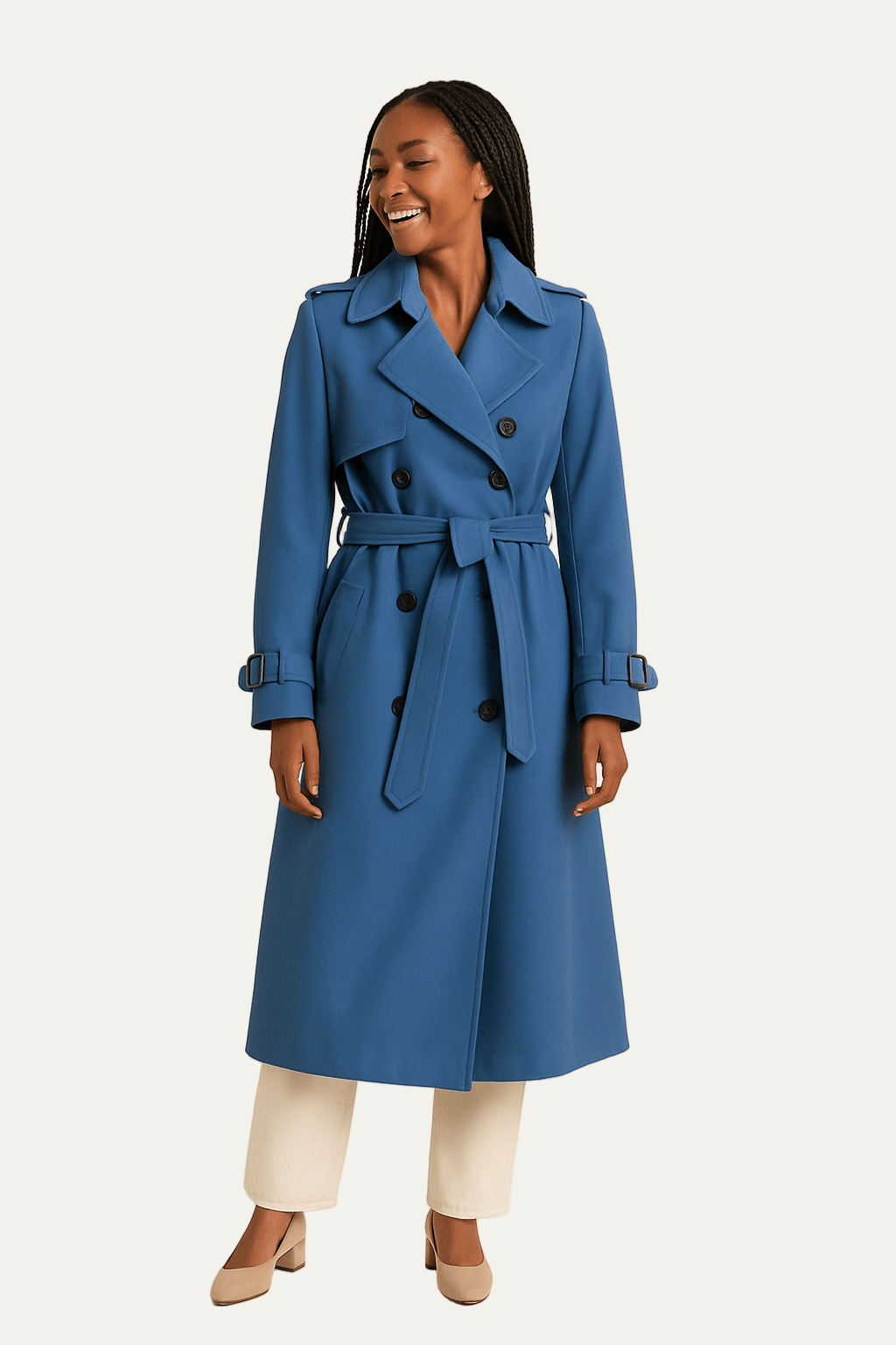 VogeLuxe | Women’s Double Breasted Long Trench Coat