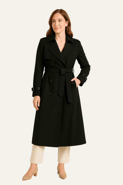 VogeLuxe | Women’s Double Breasted Long Trench Coat